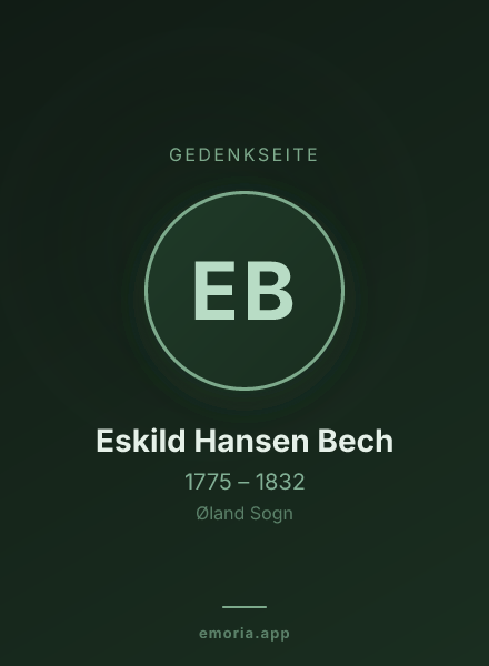 Gedenkportrait von Eskild Hansen Bech