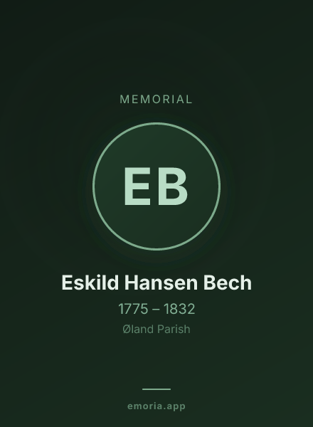 Memorial portrait of Eskild Hansen Bech