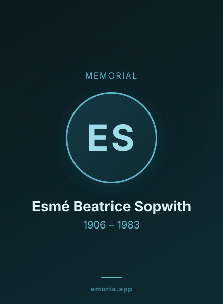 Memorial portrait of Esmé Beatrice Sopwith