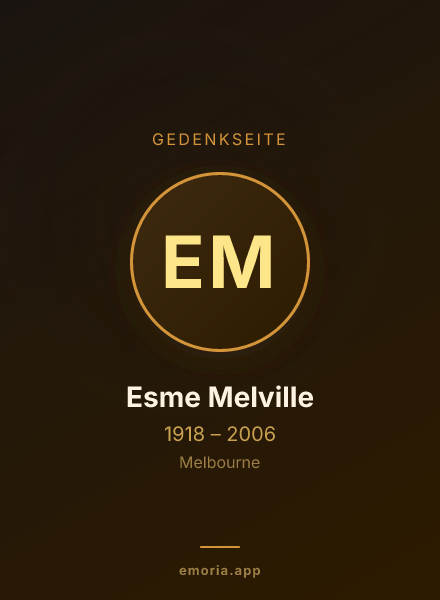 Gedenkportrait von Esme Melville