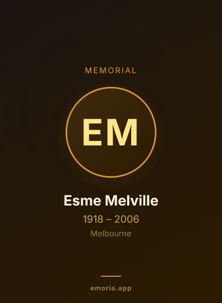 Memorial portrait of Esme Melville