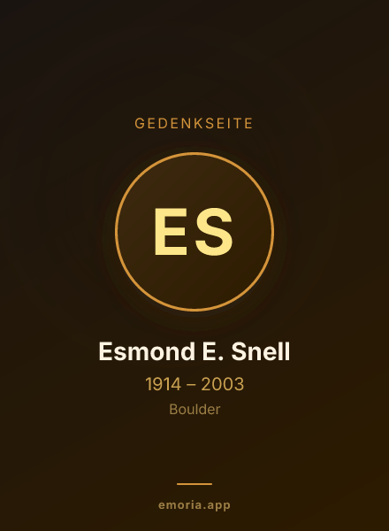 Gedenkportrait von Esmond E. Snell
