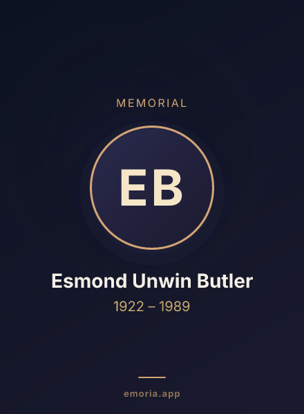 Memorial portrait of Esmond Unwin Butler