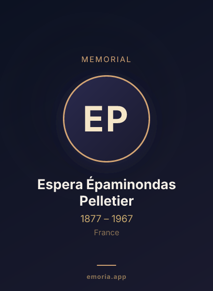 Memorial portrait of Espera Épaminondas Pelletier