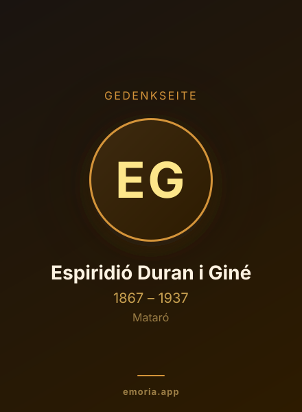 Gedenkportrait von Espiridió Duran i Giné