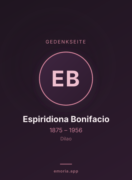Gedenkportrait von Espiridiona Bonifacio