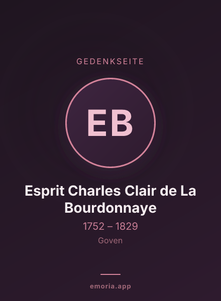 Gedenkportrait von Esprit Charles Clair de La Bourdonnaye