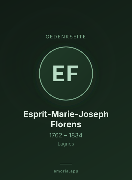 Gedenkportrait von Esprit-Marie-Joseph Florens