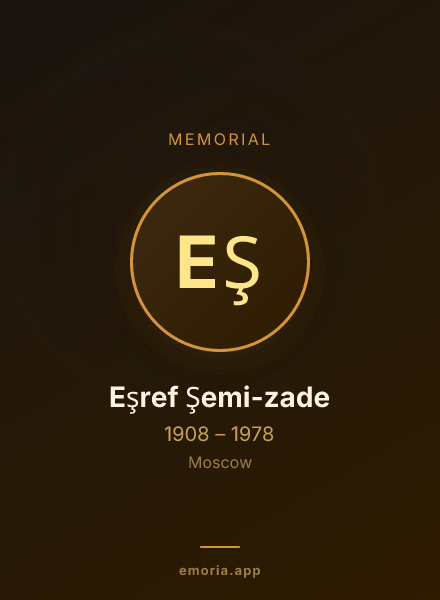 Memorial portrait of Eşref Şemi-zade