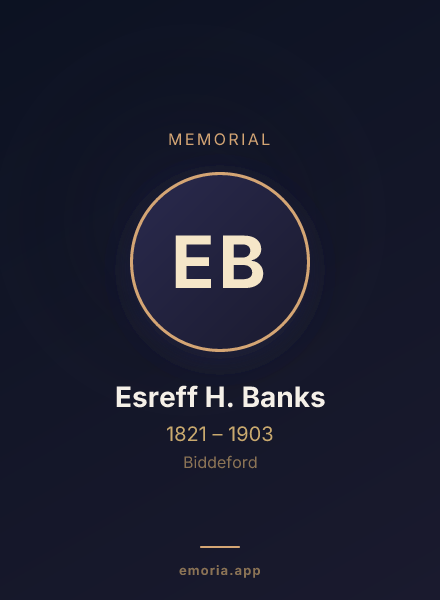 Memorial portrait of Esreff H. Banks