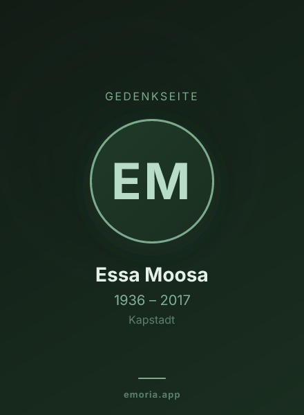 Gedenkportrait von Essa Moosa