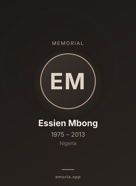Memorial portrait of Essien Mbong