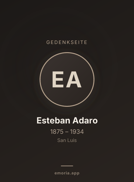 Gedenkportrait von Esteban Adaro
