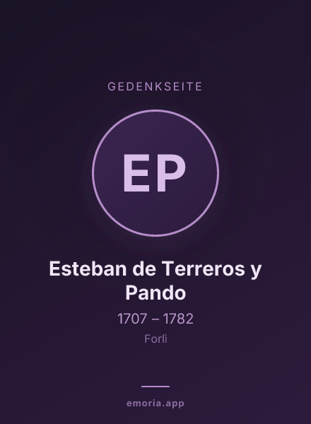Gedenkportrait von Esteban de Terreros y Pando