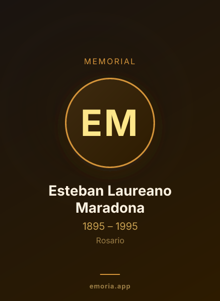 Memorial portrait of Esteban Laureano Maradona
