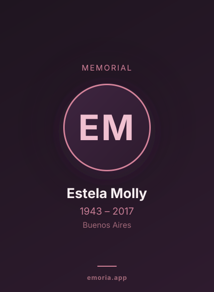 Memorial portrait of Estela Molly