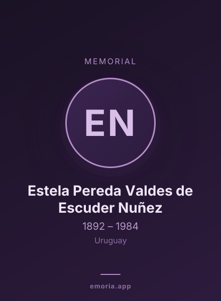 Memorial portrait of Estela Pereda Valdes de Escuder Nuñez