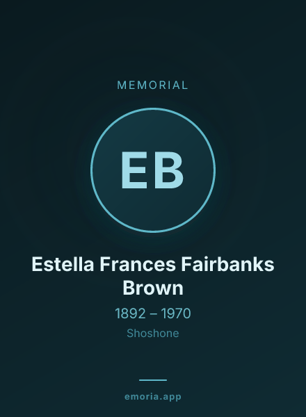 Memorial portrait of Estella Frances Fairbanks Brown