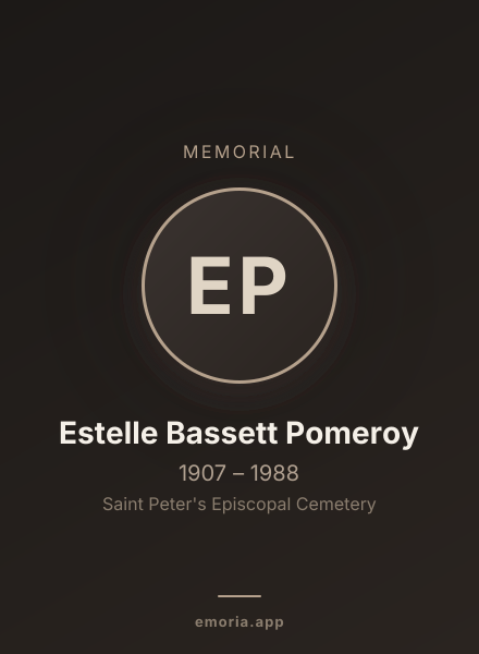 Memorial portrait of Estelle Bassett Pomeroy