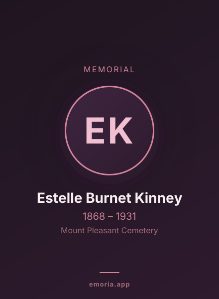 Memorial portrait of Estelle Burnet Kinney