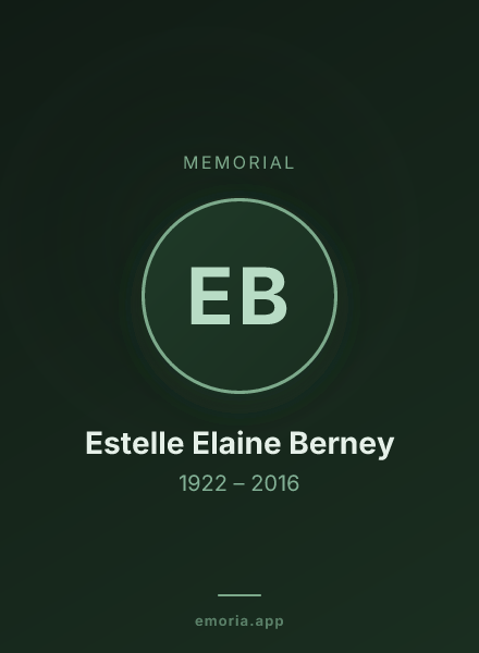 Memorial portrait of Estelle Elaine Berney