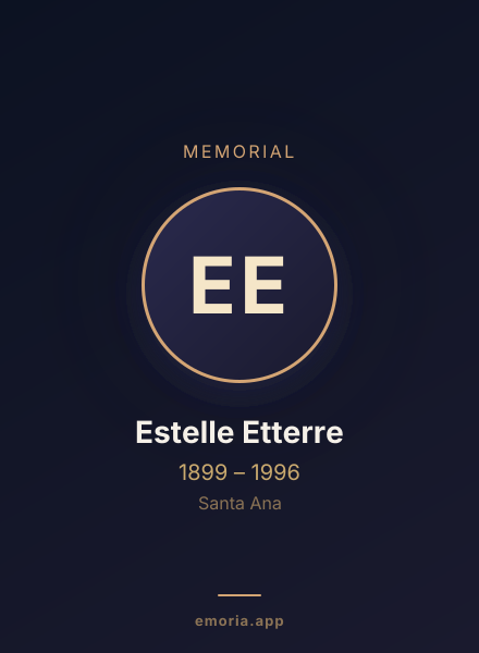 Memorial portrait of Estelle Etterre
