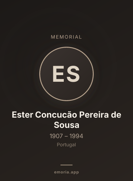 Memorial portrait of Ester Concucão Pereira de Sousa