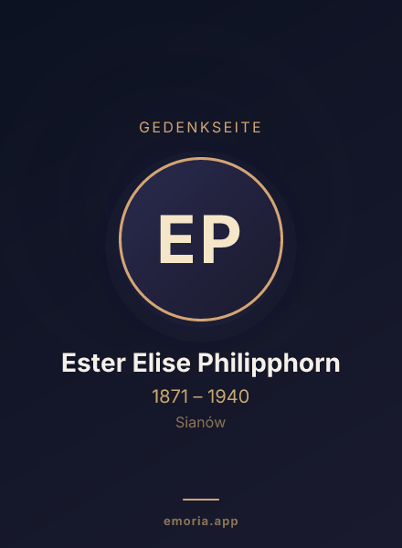 Gedenkportrait von Ester Elise Philipphorn