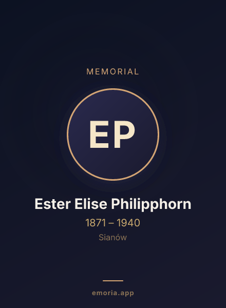 Memorial portrait of Ester Elise Philipphorn
