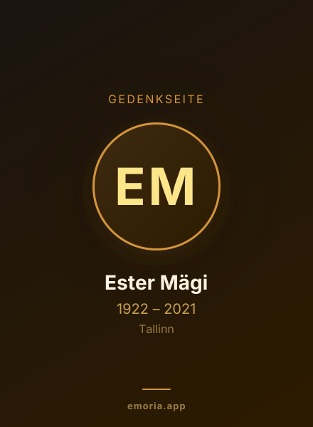 Gedenkportrait von Ester Mägi