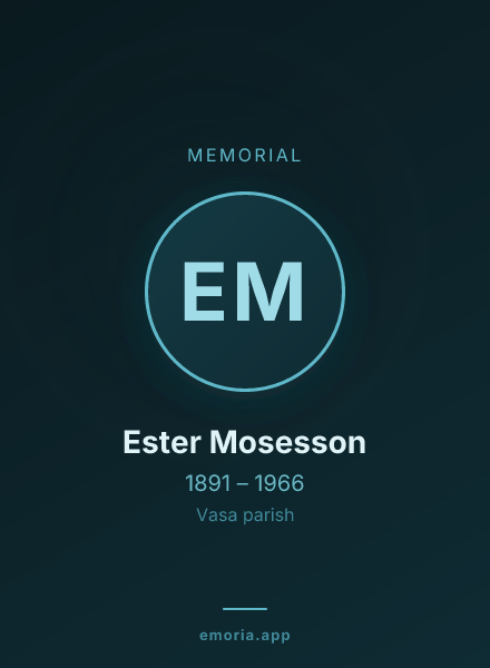 Memorial portrait of Ester Mosesson