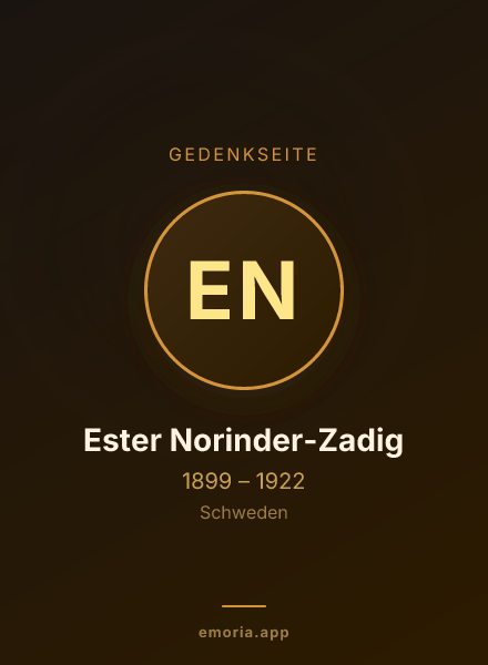 Gedenkportrait von Ester Norinder-Zadig