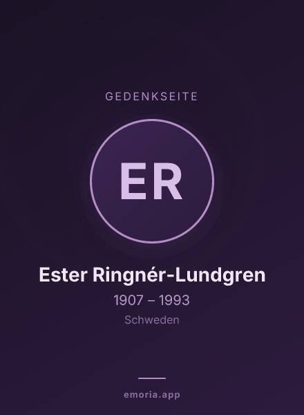 Gedenkportrait von Ester Ringnér-Lundgren