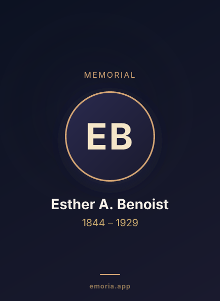 Memorial portrait of Esther A. Benoist