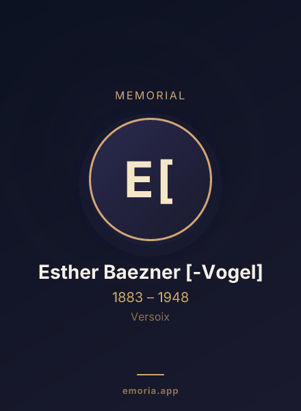 Memorial portrait of Esther Baezner [-Vogel]