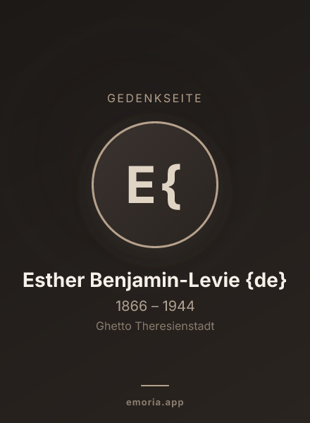 Gedenkportrait von Esther Benjamin-Levie {de}