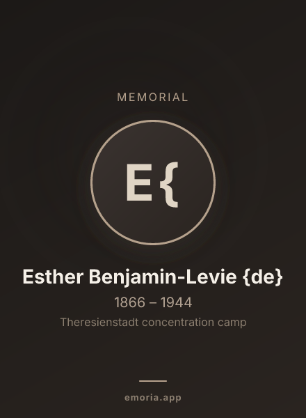 Memorial portrait of Esther Benjamin-Levie {de}