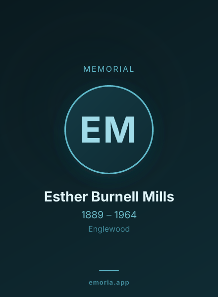 Memorial portrait of Esther Burnell Mills