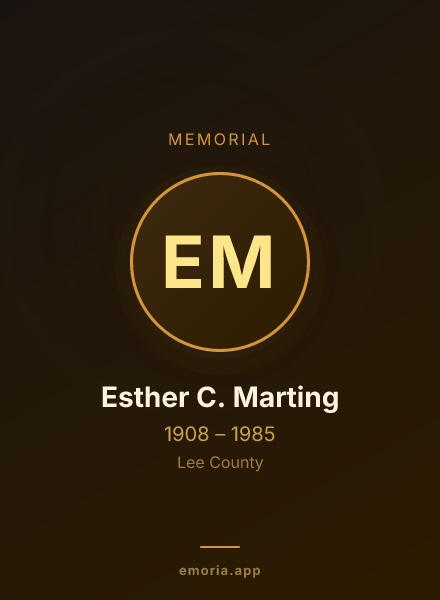 Memorial portrait of Esther C. Marting