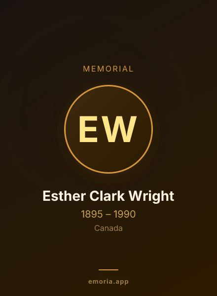 Memorial portrait of Esther Clark Wright