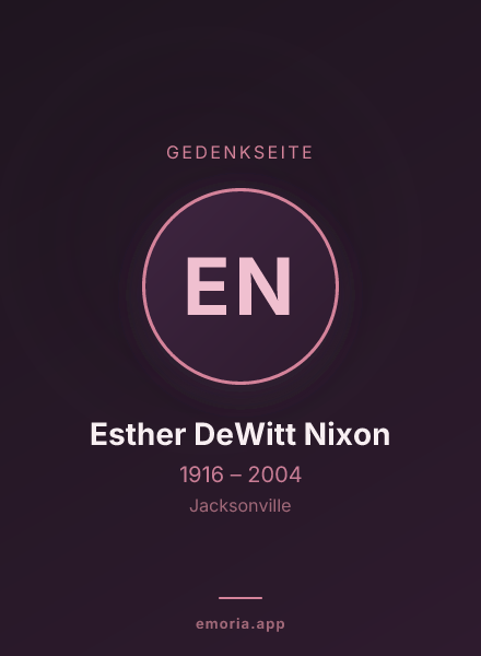 Gedenkportrait von Esther DeWitt Nixon