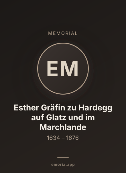 Memorial portrait of Esther Gräfin zu Hardegg auf Glatz und im Marchlande