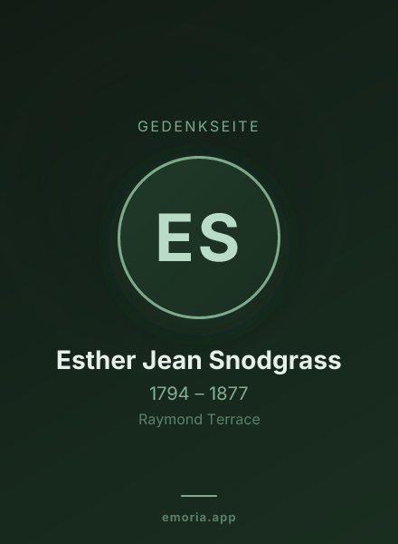 Gedenkportrait von Esther Jean Snodgrass