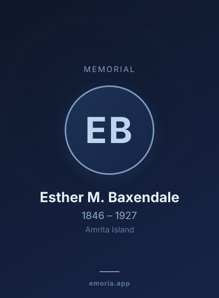 Memorial portrait of Esther M. Baxendale