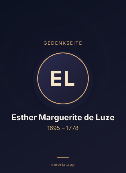 Gedenkportrait von Esther Marguerite de Luze