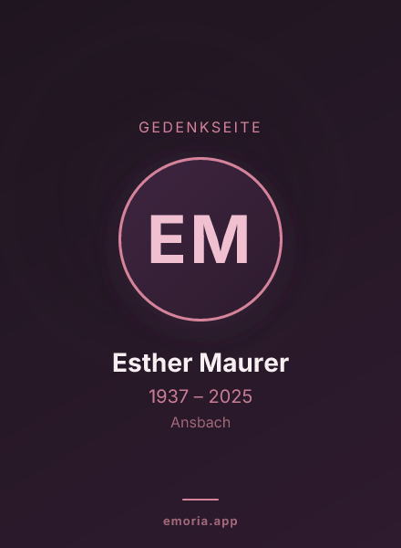Gedenkportrait von Esther Maurer