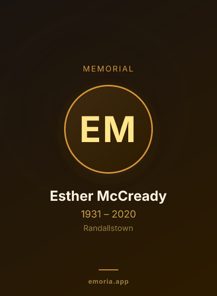 Memorial portrait of Esther McCready