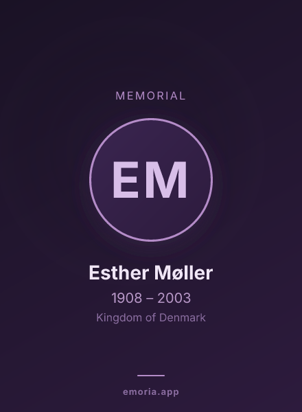 Memorial portrait of Esther Møller