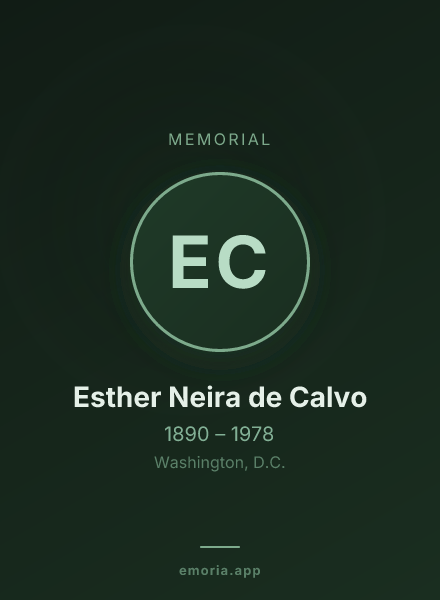 Memorial portrait of Esther Neira de Calvo