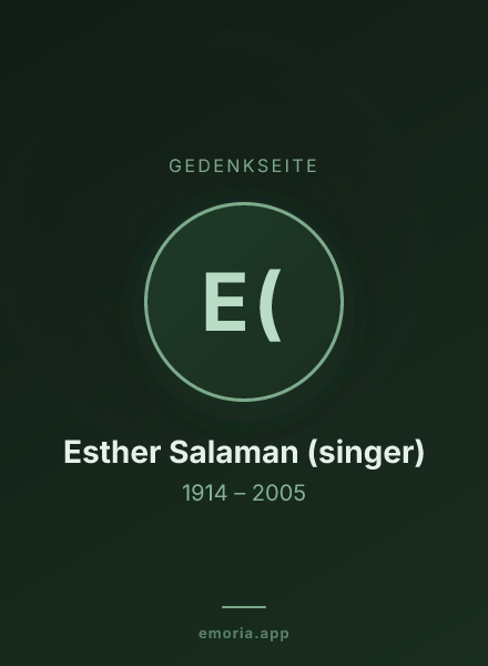 Gedenkportrait von Esther Salaman (singer)